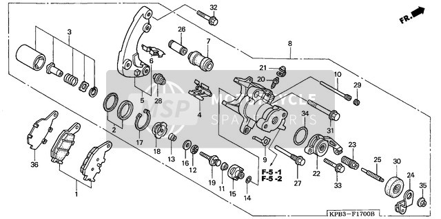 Honda NSS250A 2001 Rear Brake Caliper for a 2001 Honda NSS250A